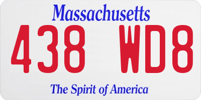 MA license plate 438WD8