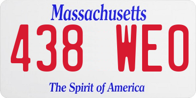 MA license plate 438WE0