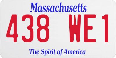 MA license plate 438WE1