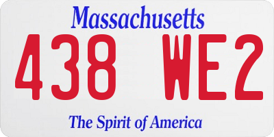 MA license plate 438WE2