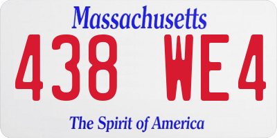 MA license plate 438WE4