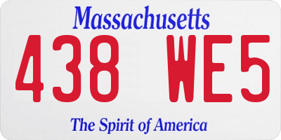 MA license plate 438WE5