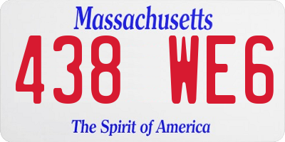 MA license plate 438WE6