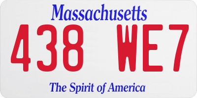MA license plate 438WE7