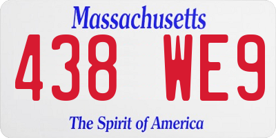 MA license plate 438WE9