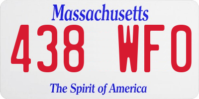 MA license plate 438WF0