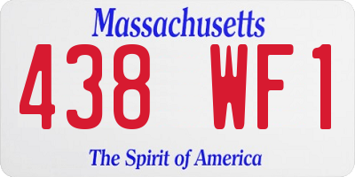 MA license plate 438WF1
