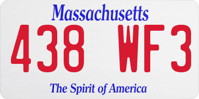 MA license plate 438WF3