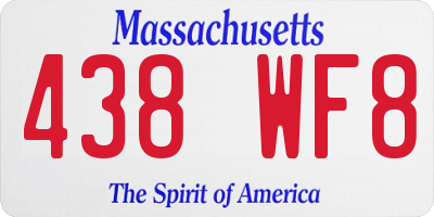 MA license plate 438WF8