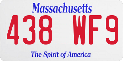 MA license plate 438WF9