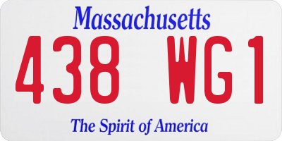 MA license plate 438WG1