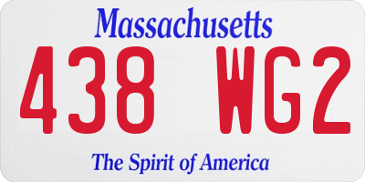 MA license plate 438WG2