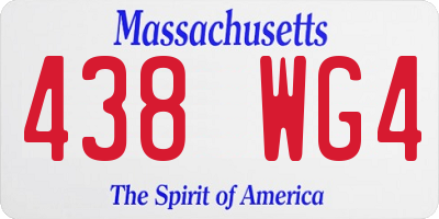 MA license plate 438WG4