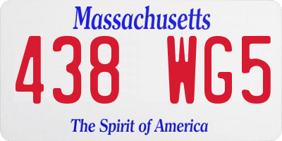 MA license plate 438WG5