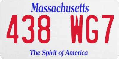 MA license plate 438WG7