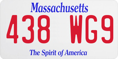MA license plate 438WG9