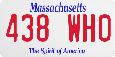 MA license plate 438WH0