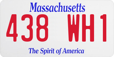 MA license plate 438WH1