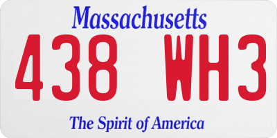 MA license plate 438WH3