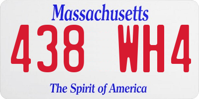 MA license plate 438WH4