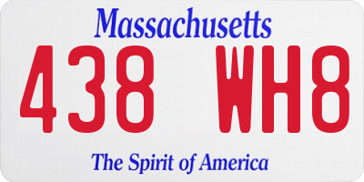 MA license plate 438WH8