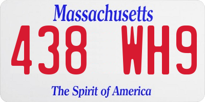 MA license plate 438WH9