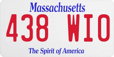 MA license plate 438WI0