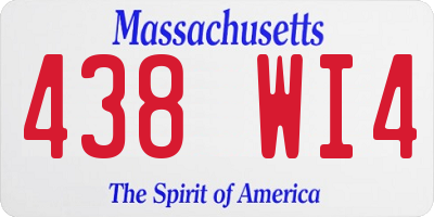 MA license plate 438WI4