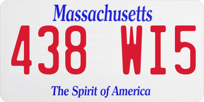 MA license plate 438WI5