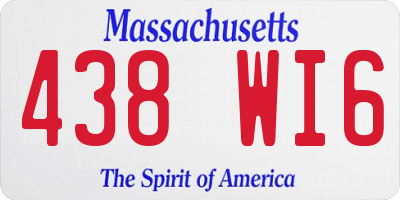 MA license plate 438WI6