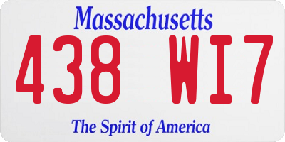 MA license plate 438WI7