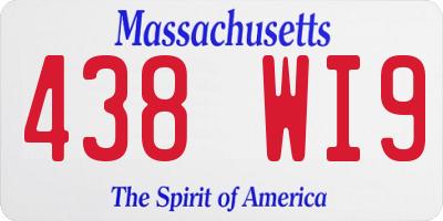 MA license plate 438WI9