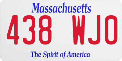 MA license plate 438WJ0