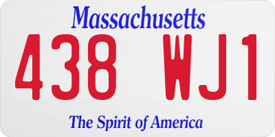 MA license plate 438WJ1