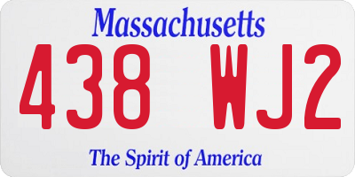 MA license plate 438WJ2