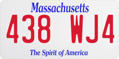 MA license plate 438WJ4