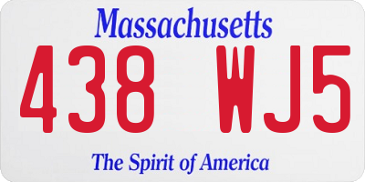 MA license plate 438WJ5