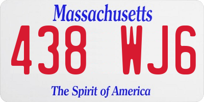 MA license plate 438WJ6