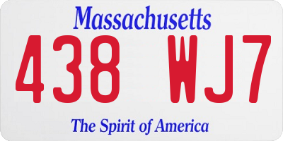 MA license plate 438WJ7