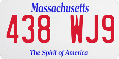 MA license plate 438WJ9