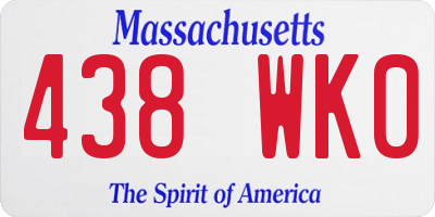 MA license plate 438WK0