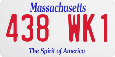 MA license plate 438WK1