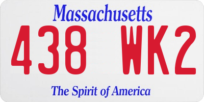 MA license plate 438WK2