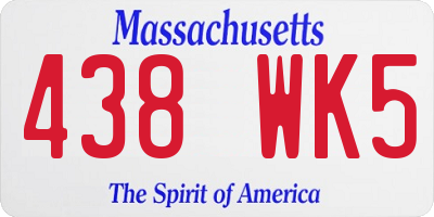 MA license plate 438WK5