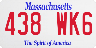 MA license plate 438WK6