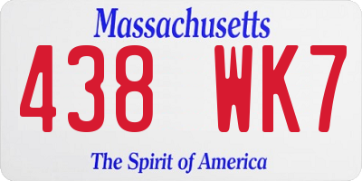 MA license plate 438WK7
