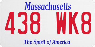 MA license plate 438WK8