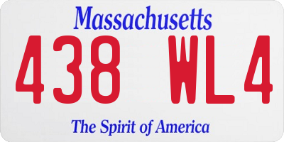 MA license plate 438WL4