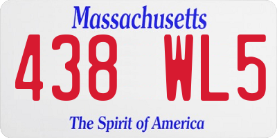 MA license plate 438WL5