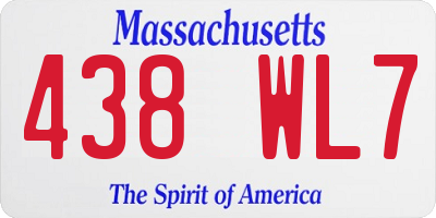 MA license plate 438WL7